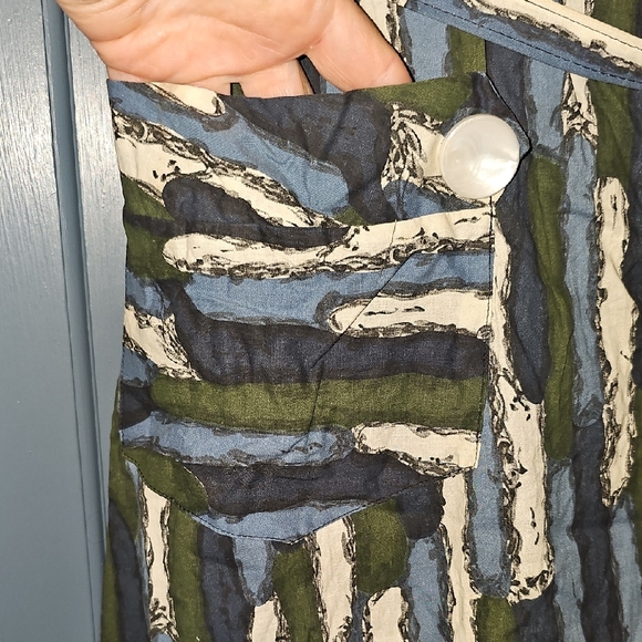 VINTAGE 50s La-Mar Frocks Dress Retro Midi Blue Forest Green White Mid Century - Picture 6 of 11